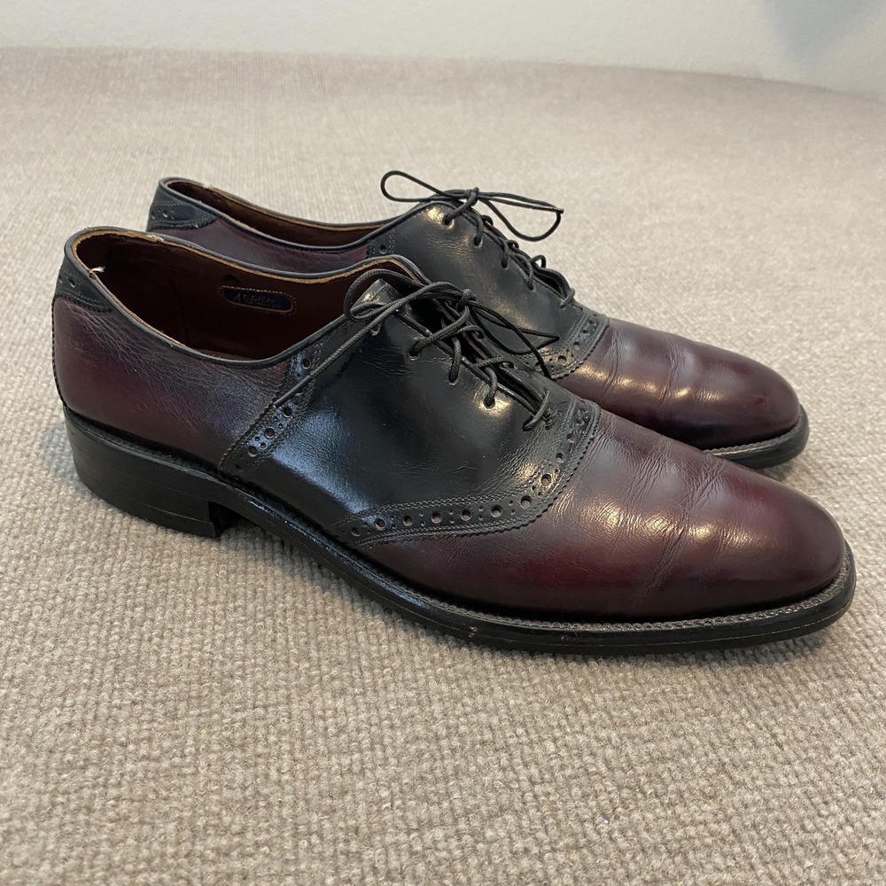 Allen Edmonds Ostendo Shoes Burgundy Leather Cap Toe Oxfords Mens Size 11 A